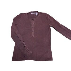 Vintage Liz Claiborne Chocolate Long Sleeve Henley